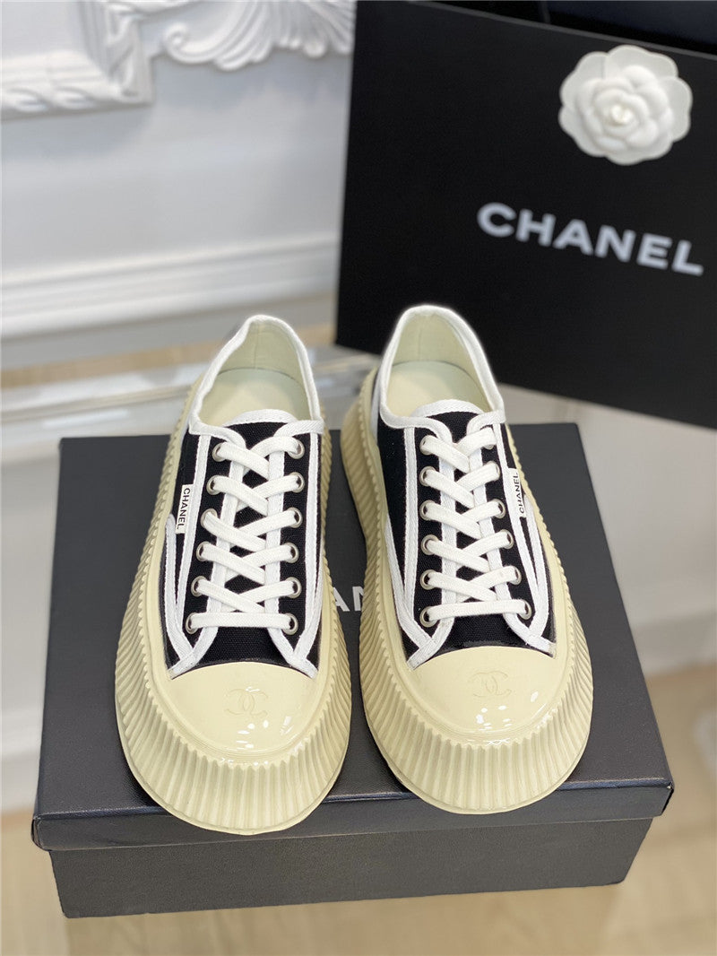 High Quality Luxury Chanel Platform Canvas Sneakers – Style 14630 product detail