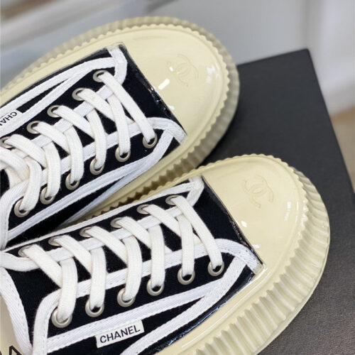 High Quality Luxury Chanel Platform Canvas Sneakers – Style 14630 product detail
