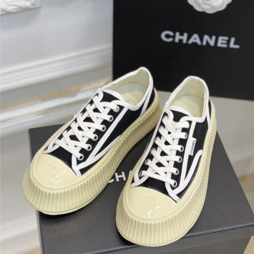 High Quality Luxury Chanel Platform Canvas Sneakers – Style 14630 product detail