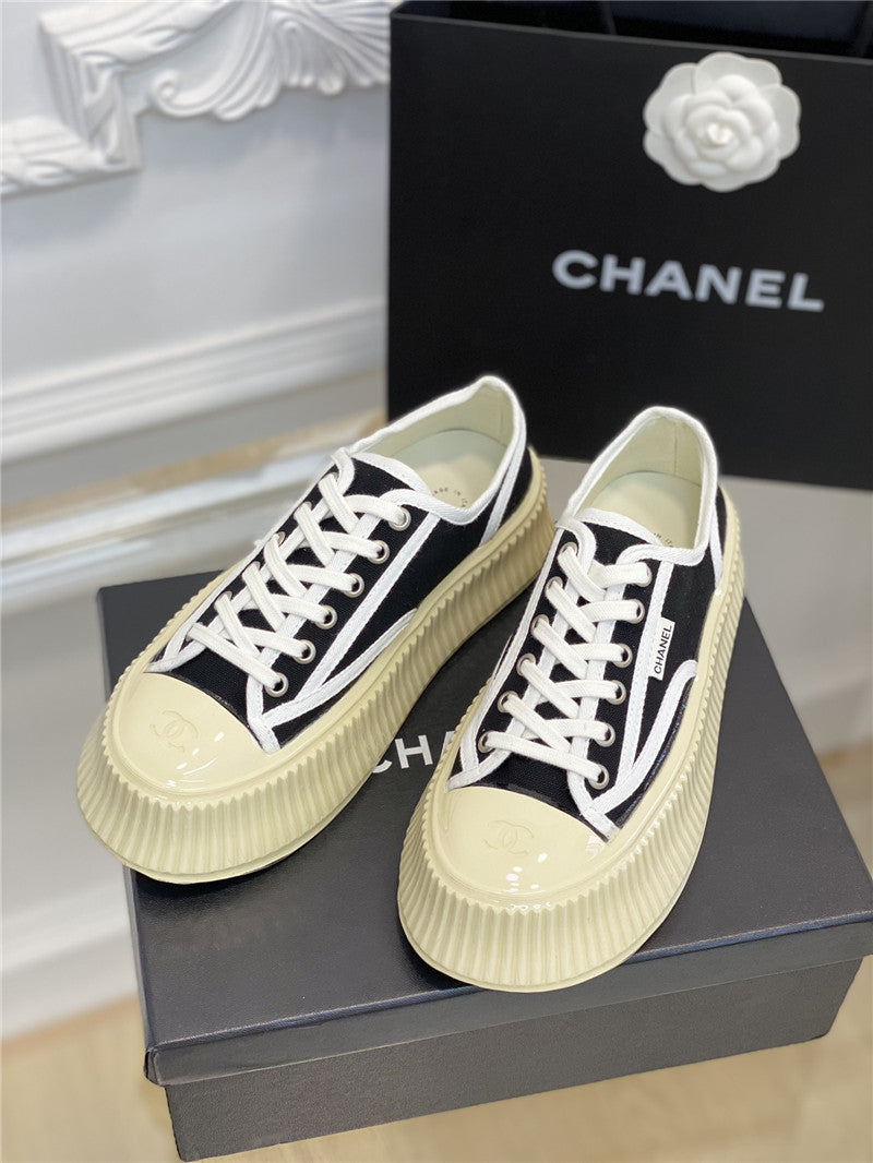 High Quality Luxury Chanel Platform Canvas Sneakers – Style 14630 product detail