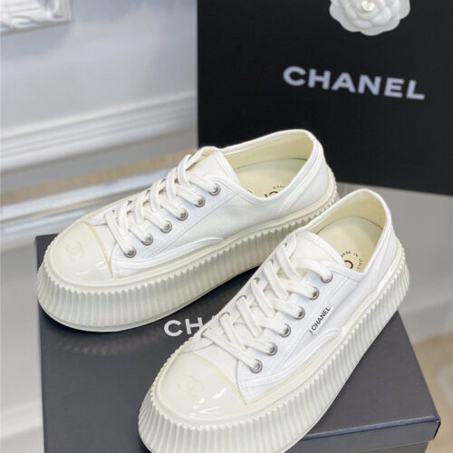 High Quality Luxury Chanel Platform Canvas Sneakers – Style 52486 product detail