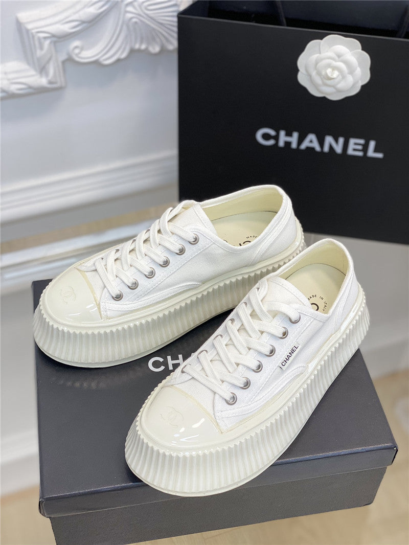 High Quality Luxury Chanel Platform Canvas Sneakers – Style 52486 product detail