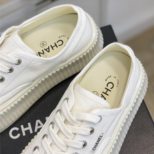 High Quality Luxury Chanel Platform Canvas Sneakers – Style 52486 product detail