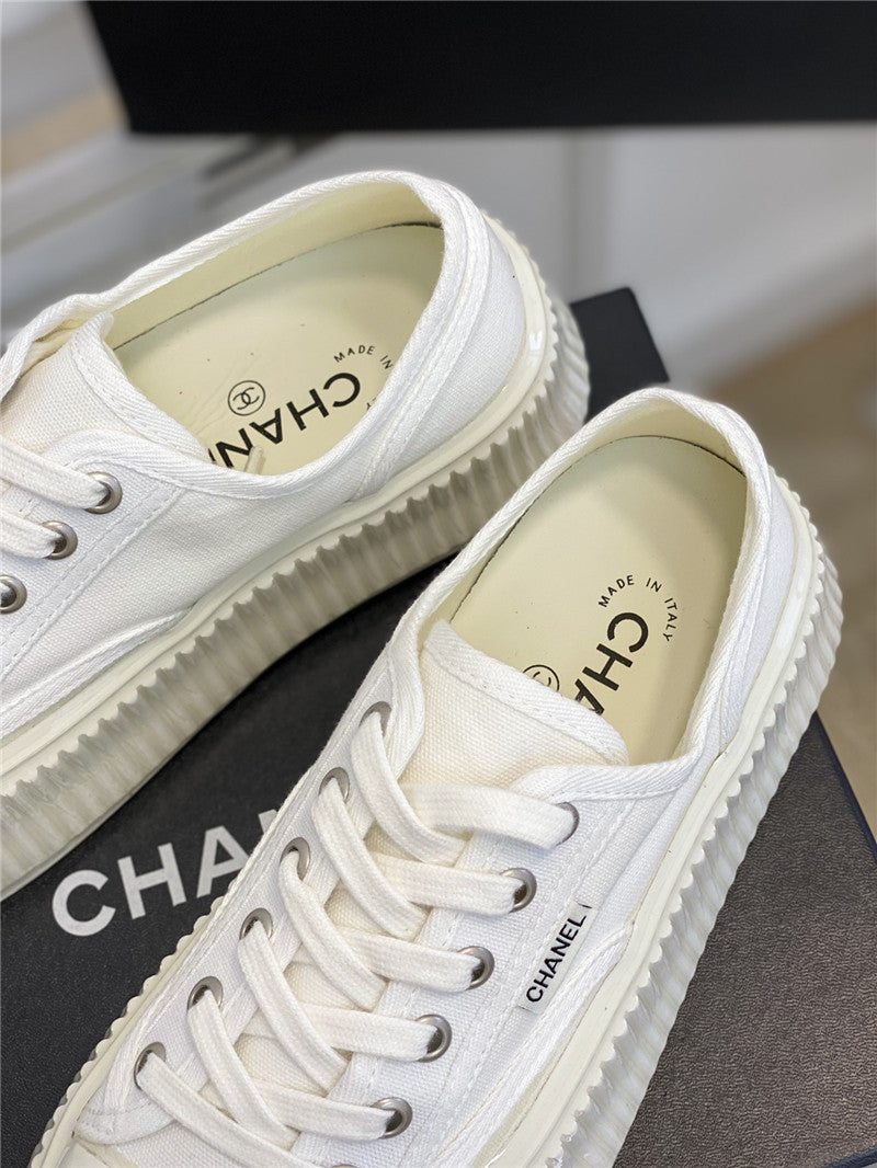 High Quality Luxury Chanel Platform Canvas Sneakers – Style 52486 product detail
