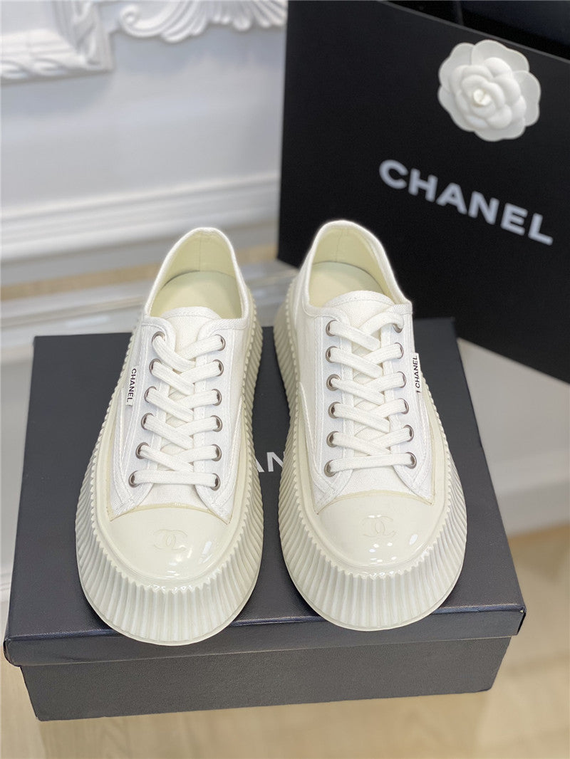 High Quality Luxury Chanel Platform Canvas Sneakers – Style 52486 product detail