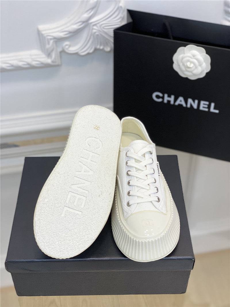 High Quality Luxury Chanel Platform Canvas Sneakers – Style 52486 product detail