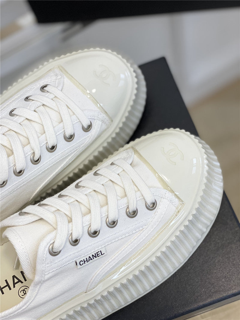 High Quality Luxury Chanel Platform Canvas Sneakers – Style 52486 product detail