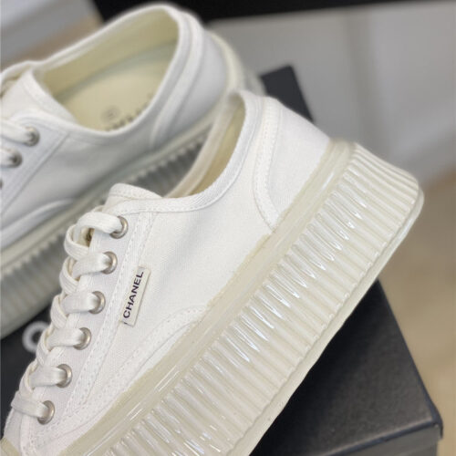 High Quality Luxury Chanel Platform Canvas Sneakers – Style 52486 product detail