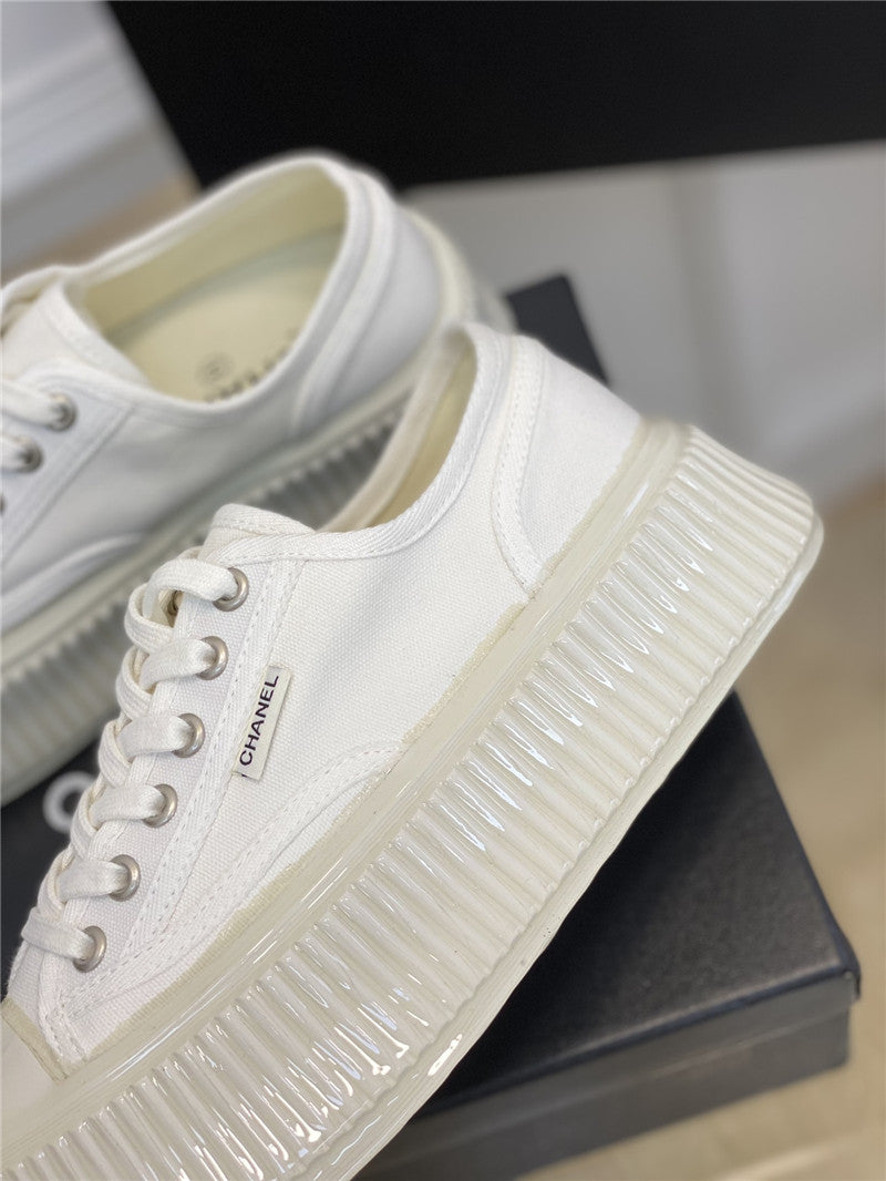 High Quality Luxury Chanel Platform Canvas Sneakers – Style 52486 product detail