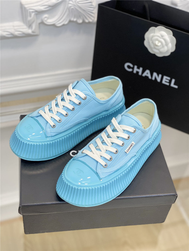 High Quality Luxury Chanel Platform Canvas Sneakers – Style 83558 product detail