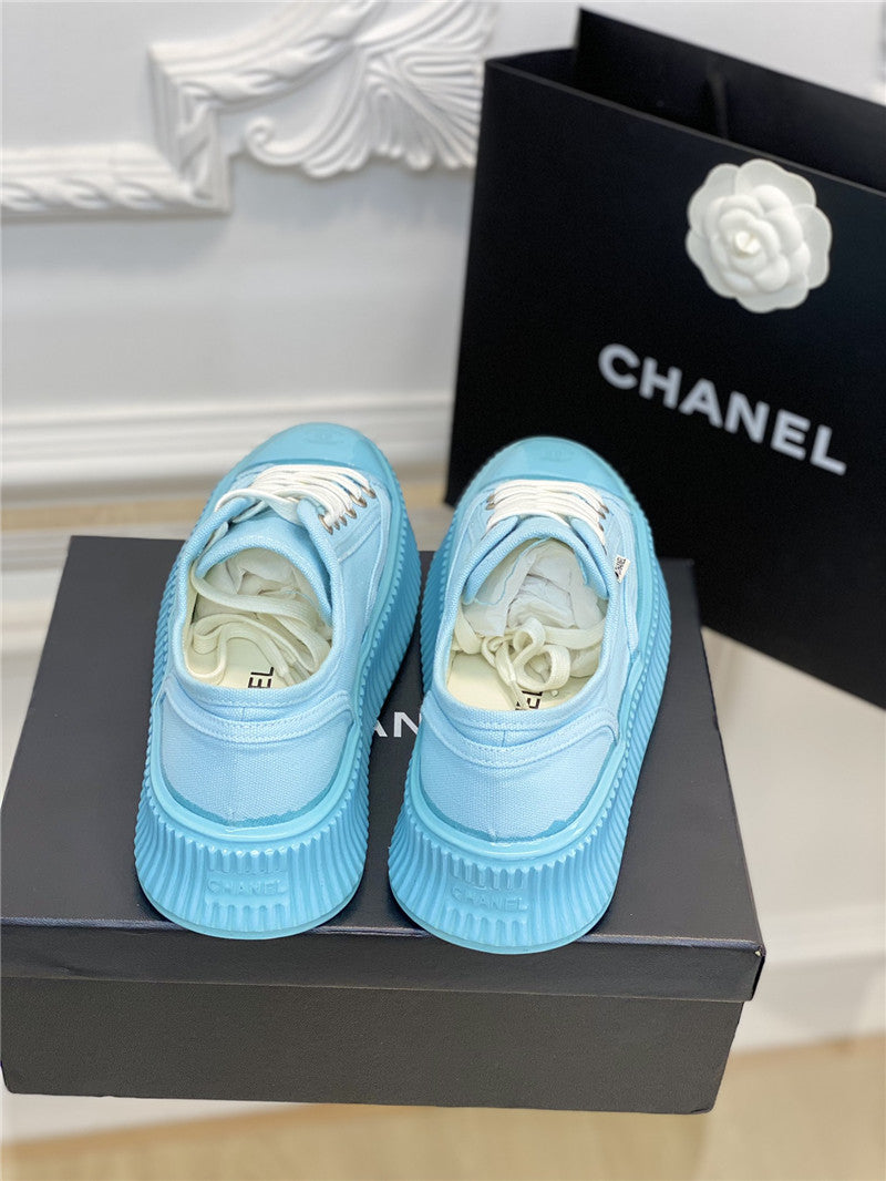 High Quality Luxury Chanel Platform Canvas Sneakers – Style 83558 product detail