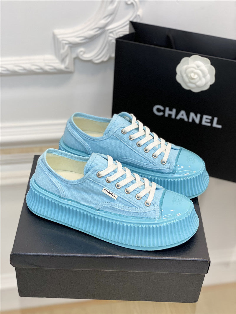 High Quality Luxury Chanel Platform Canvas Sneakers – Style 83558