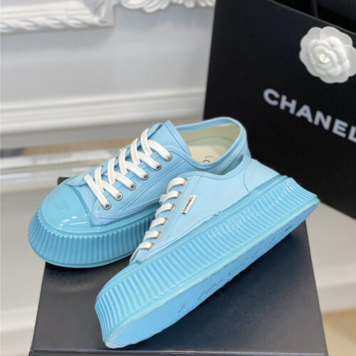 High Quality Luxury Chanel Platform Canvas Sneakers – Style 83558 product detail