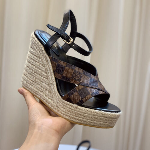 High Quality Luxury Louis Vuitton Hot Diamond Wedge Sandals – Style 48355 product detail