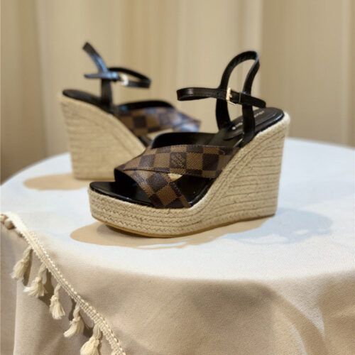 High Quality Luxury Louis Vuitton Hot Diamond Wedge Sandals – Style 48355 product detail