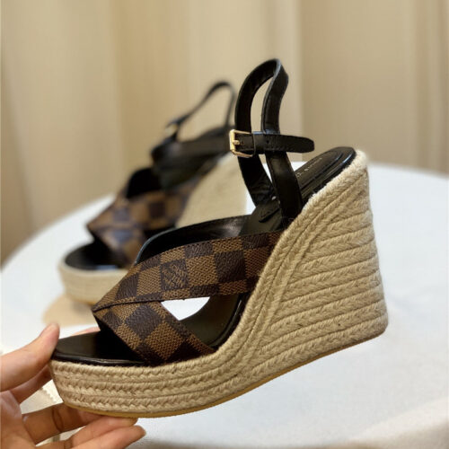 High Quality Luxury Louis Vuitton Hot Diamond Wedge Sandals – Style 48355 product detail