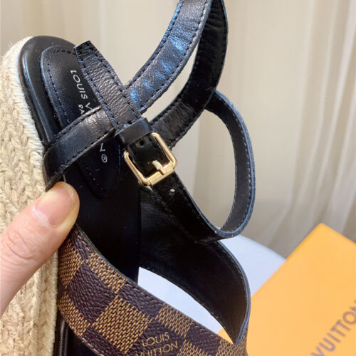 High Quality Luxury Louis Vuitton Hot Diamond Wedge Sandals – Style 48355 product detail