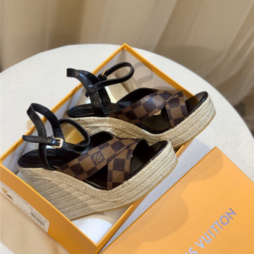 High Quality Luxury Louis Vuitton Hot Diamond Wedge Sandals – Style 48355 product detail