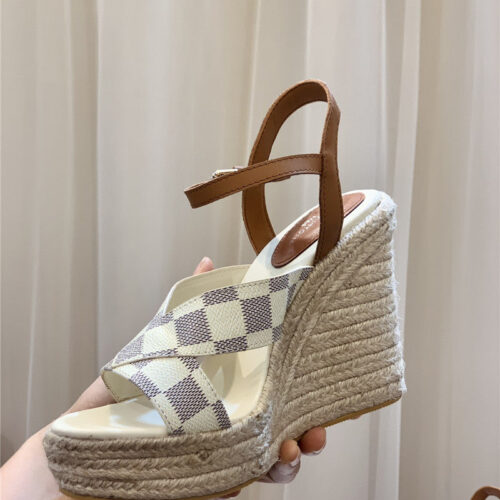High Quality Luxury Louis Vuitton Hot Diamond Wedge Sandals product detail