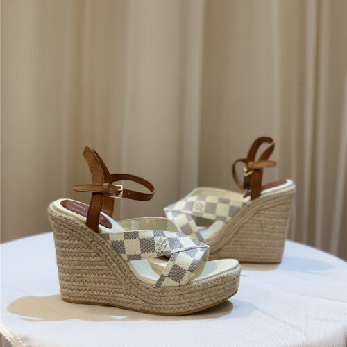 High Quality Luxury Louis Vuitton Hot Diamond Wedge Sandals alternate view