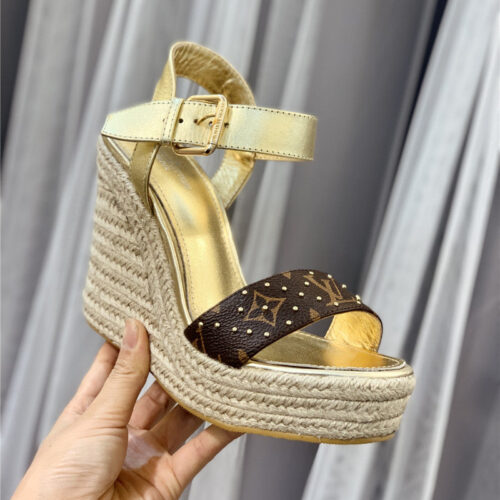 High Quality Luxury Louis Vuitton Hot Diamond Wedge Sandals – Style 82819 product detail