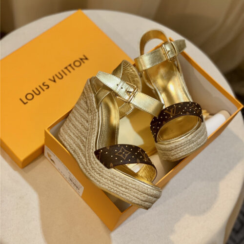 High Quality Luxury Louis Vuitton Hot Diamond Wedge Sandals – Style 82819 product detail