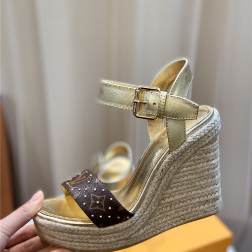 High Quality Luxury Louis Vuitton Hot Diamond Wedge Sandals – Style 82819 product detail