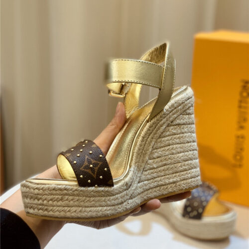 High Quality Luxury Louis Vuitton Hot Diamond Wedge Sandals – Style 82819 product detail