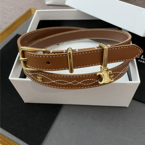 High Quality Luxury Celine Embroidered Belt In Vintage Calfskin – Style 17510 alternate view