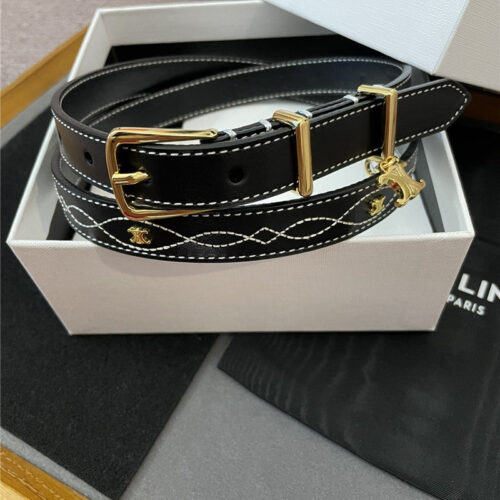High Quality Luxury Celine Embroidered Belt In Vintage Calfskin – Style 38513 product detail
