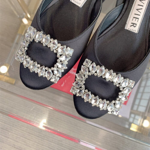 High Quality Luxury Roger Vivier New Hollow Square Buckle Flat Bottom – Style 02612 product detail