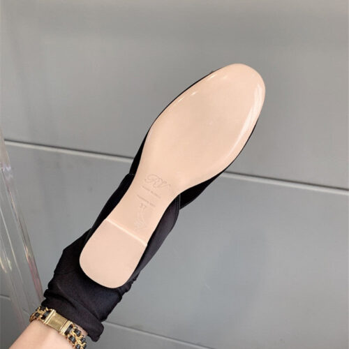 High Quality Luxury Roger Vivier New Hollow Square Buckle Flat Bottom – Style 02612 product detail