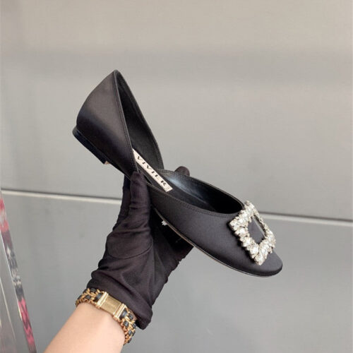 High Quality Luxury Roger Vivier New Hollow Square Buckle Flat Bottom – Style 02612 alternate view