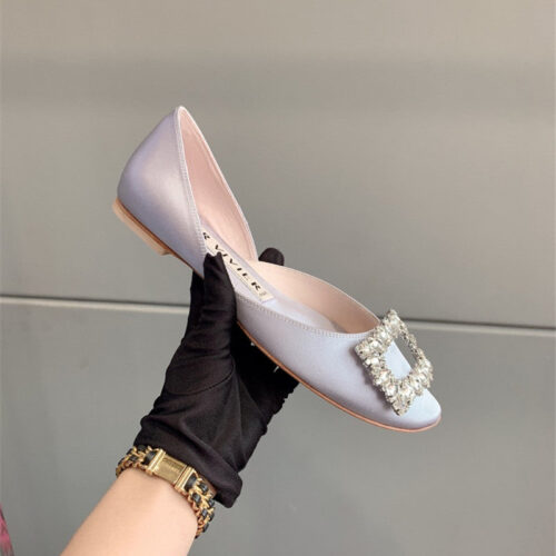 High Quality Luxury Roger Vivier New Hollow Square Buckle Flat Bottom – Style 66452 alternate view