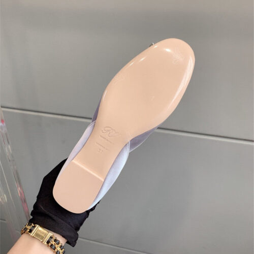 High Quality Luxury Roger Vivier New Hollow Square Buckle Flat Bottom – Style 66452 product detail