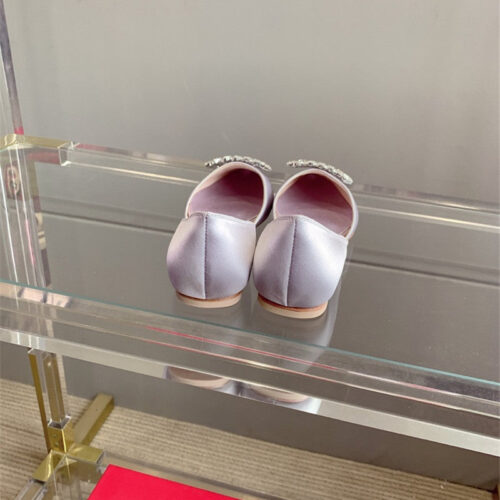 High Quality Luxury Roger Vivier New Hollow Square Buckle Flat Bottom – Style 66452 product detail