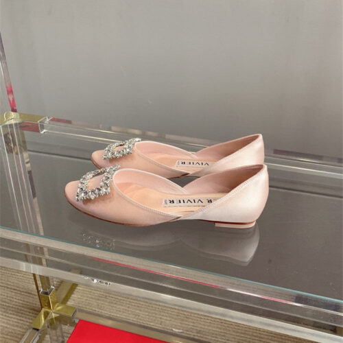 High Quality Luxury Roger Vivier New Hollow Square Buckle Flat Bottom product detail