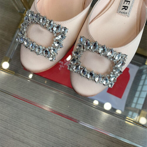 High Quality Luxury Roger Vivier New Hollow Square Buckle Flat Bottom product detail