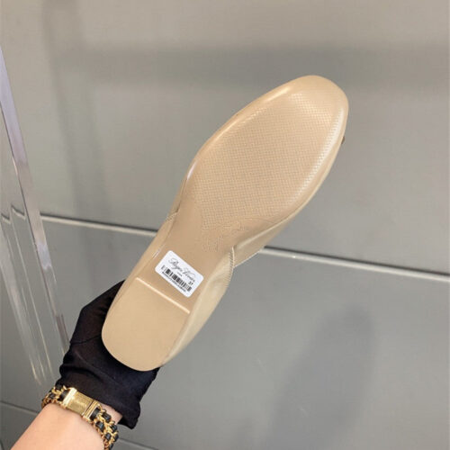 High Quality Luxury Roger Vivier New Hollow Square Buckle Flat Bottom – Style 97524 product detail