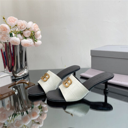 High Quality Luxury Balenciaga Double B Buckle Stiletto Sandals – Style 68323 product detail