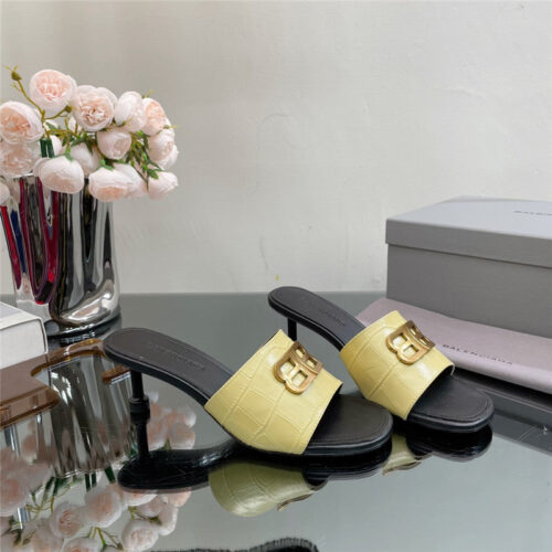 High Quality Luxury Balenciaga Double B Buckle Stiletto Sandals – Style 37251