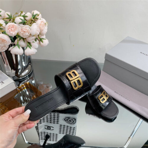 High Quality Luxury Balenciaga Double B Buckle Stiletto Sandals product detail