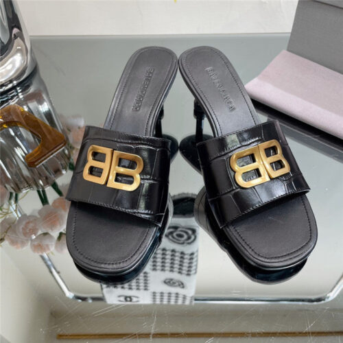 High Quality Luxury Balenciaga Double B Buckle Stiletto Sandals product detail