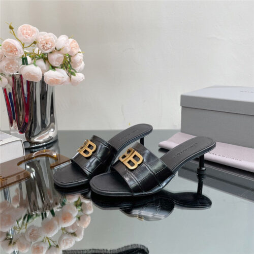 High Quality Luxury Balenciaga Double B Buckle Stiletto Sandals product detail