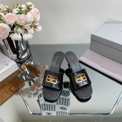High Quality Luxury Balenciaga Double B Buckle Stiletto Sandals product detail