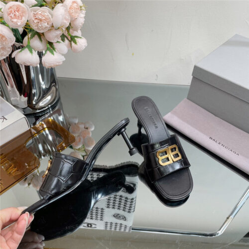 High Quality Luxury Balenciaga Double B Buckle Stiletto Sandals product detail