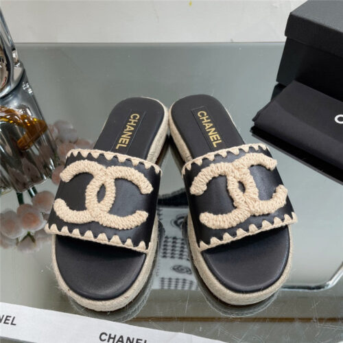 High Quality Luxury Chanel Counter Catwalk Platform Slippers product detail