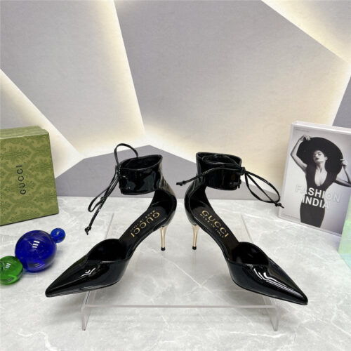 High Quality Luxury Gucci Pointed Toe Metal High-Heeled Shoes – Style 61043 alternate view