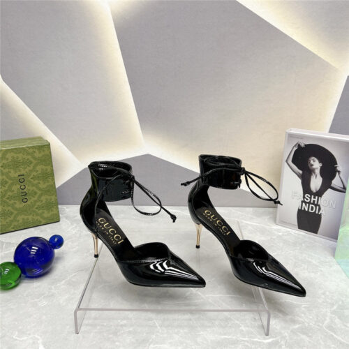 High Quality Luxury Gucci Pointed Toe Metal High-Heeled Shoes – Style 61043