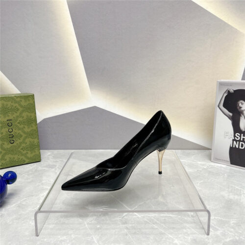 High Quality Luxury Gucci Pointed Toe Metal High-Heeled Shoes – Style 62739 product detail